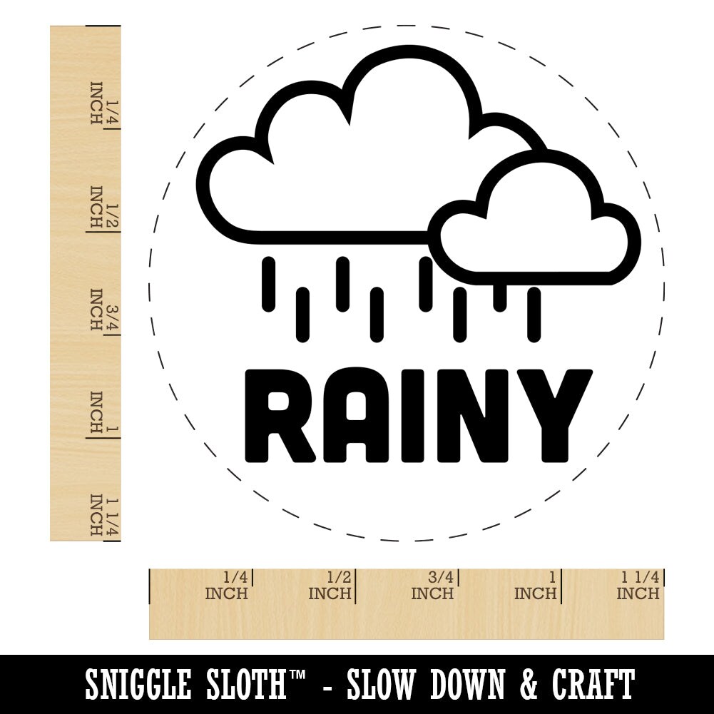 Rainy Rain Weather Day Planner Rubber Stamp for Stamping Crafting Planners
