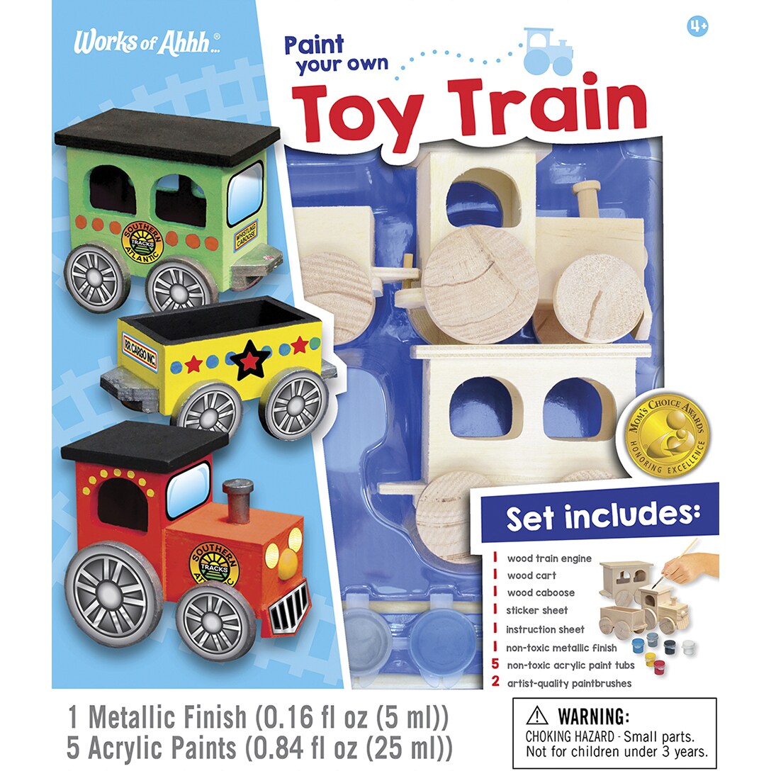 MasterPieces Works of Ahhh Craft Set - Toy Train Classic Wood Paint Kit