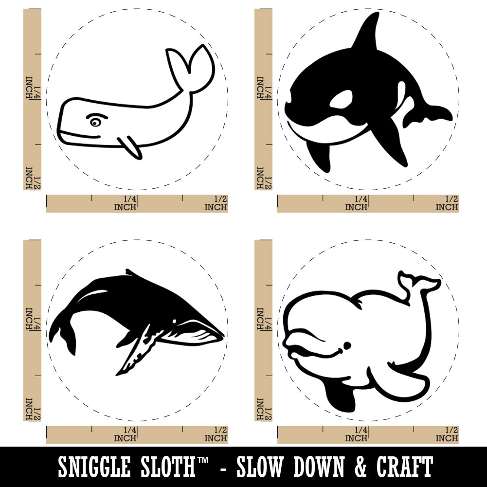 Jolly Beluga Whale Self-Inking Rubber Stamp Ink Stamper