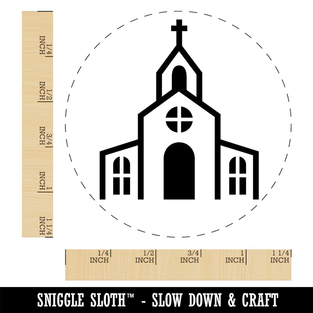 Church Building Rubber Stamp for Stamping Crafting Planners