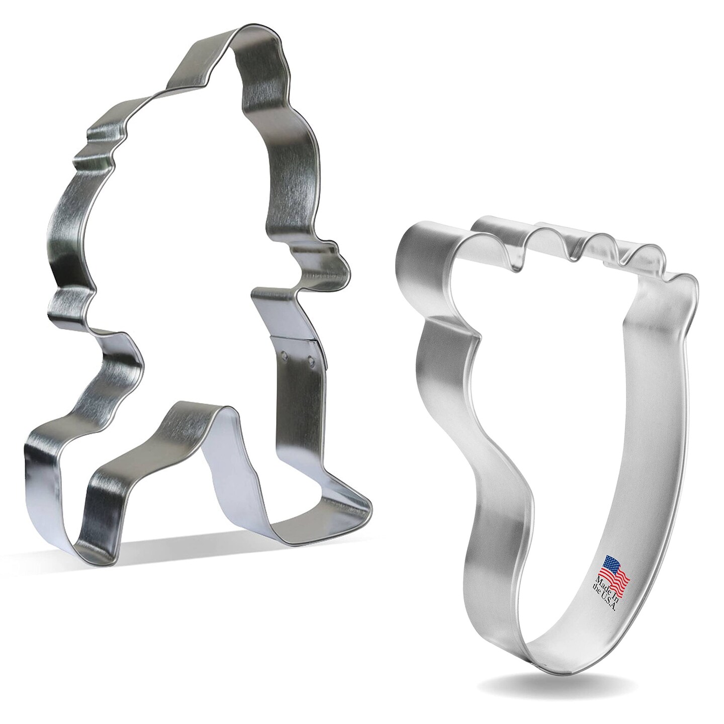 CookieCutter.com Bigfoot Cookie Cutter 2 Piece Set, Sasquatch, 4 - 4.6 in, Tin Plate Steel, USA