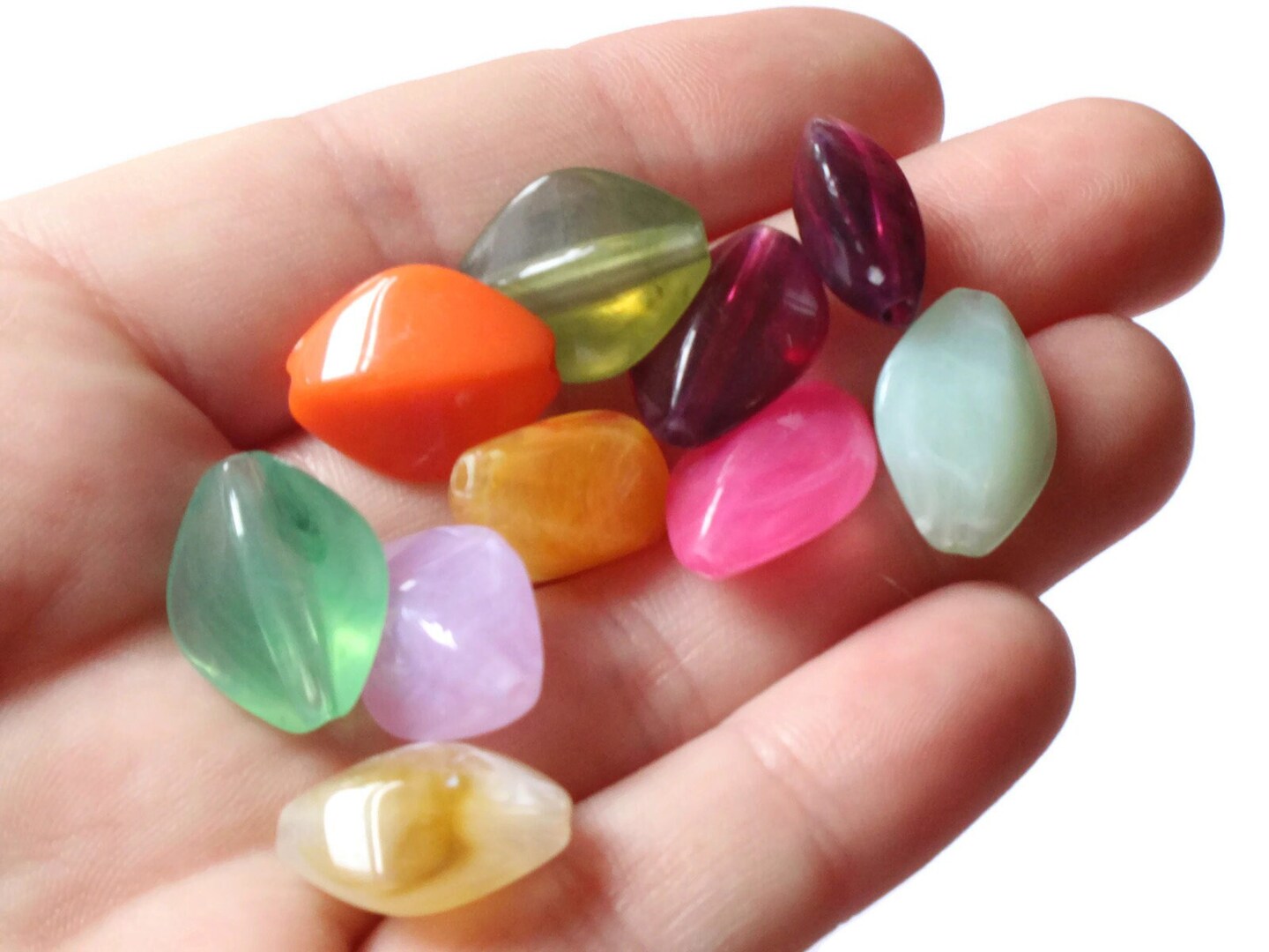 24 17mm Mixed Color Stone Look Acrylic Diamond Beads bK3
