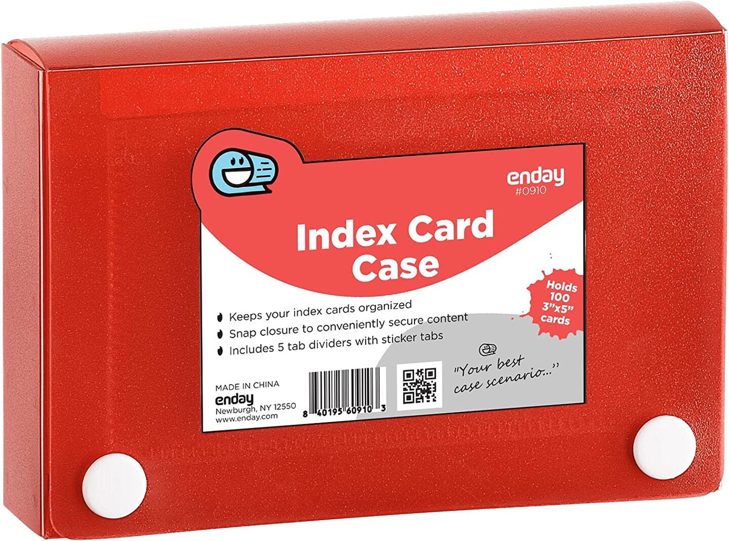 Enday 3&#x22; X 5&#x22; Index Card Case Holds 5 Tab Dividers