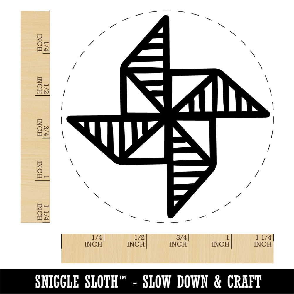 Pinwheel Fan Rubber Stamp for Stamping Crafting Planners