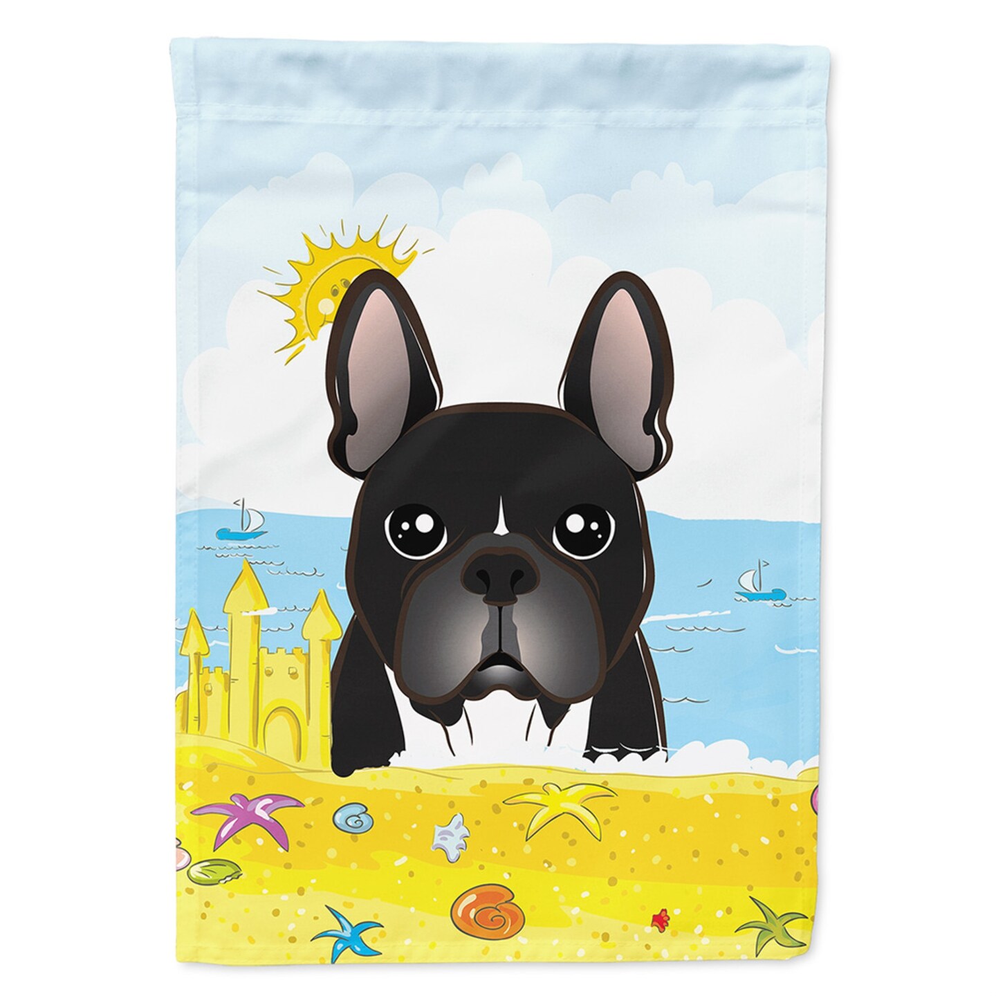 &#x22;Caroline&#x27;s Treasures BB2095GF French Bulldog Summer Beach Garden Flag, Small, Multicolor&#x22;
