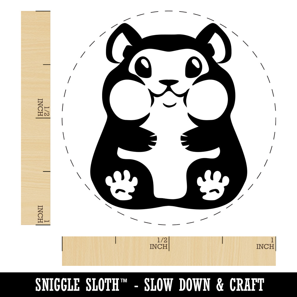 Chubby Cheek Hamster Rubber Stamp for Stamping Crafting Planners