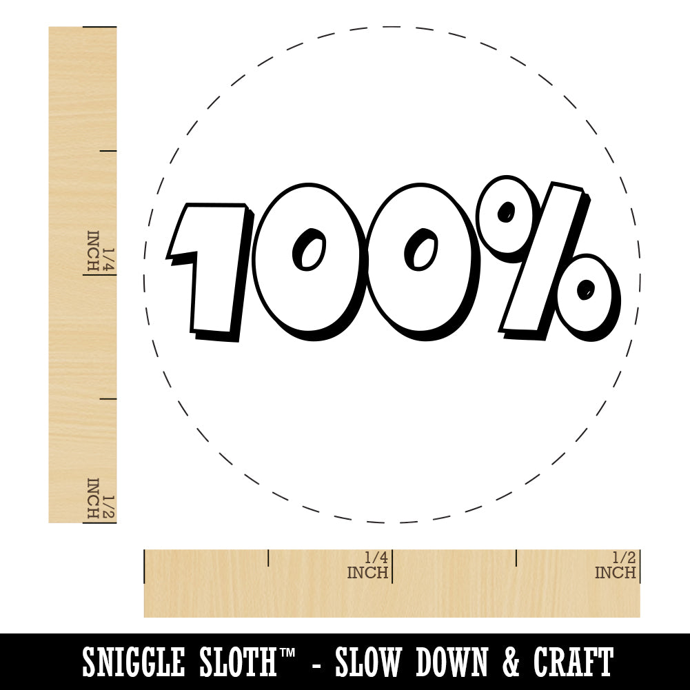 100 Percent Grade School Rubber Stamp for Stamping Crafting Planners