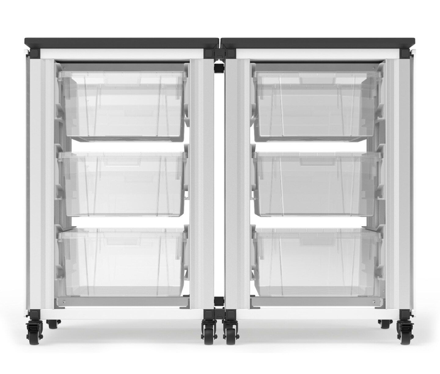 Luxor Modular Classroom Storage Cabinet - 2 side-by-side Modules with 6 Large Bins