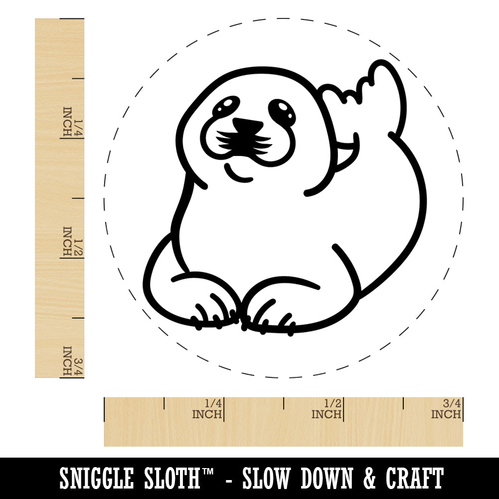 Baby Harp Seal Rubber Stamp for Stamping Crafting Planners