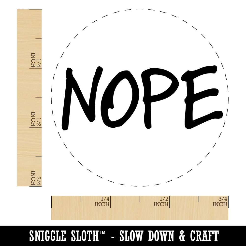 Nope Text Chicken Egg Rubber Stamp