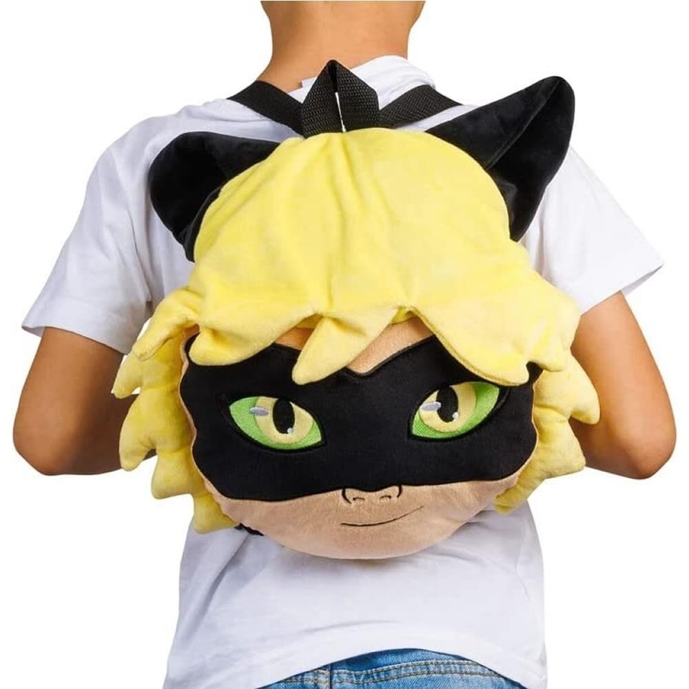 Miraculous Cat Noir Plush Backpack 12 Inch School Pillow Toy Pmi International
