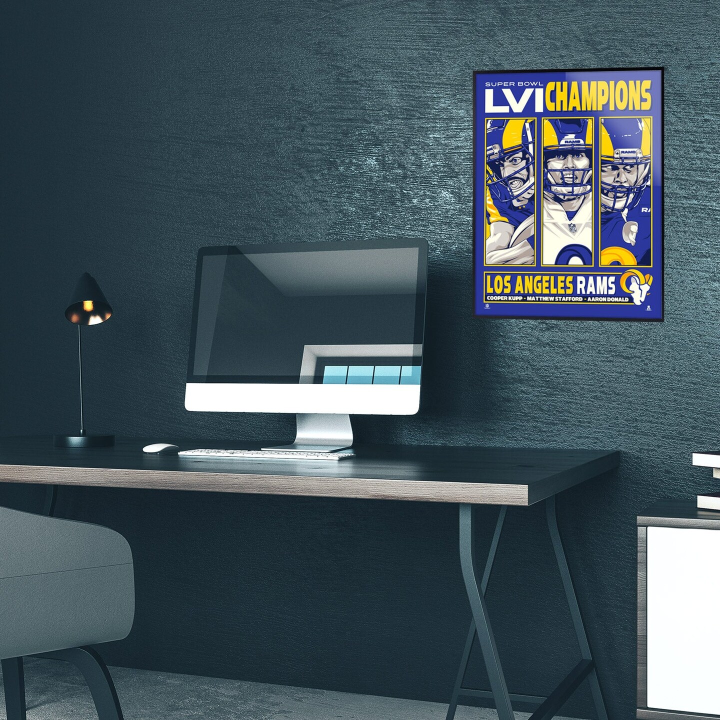 Phenom Gallery Los Angeles Rams Super Bowl LVI Champs 18" x 24" Serigraph