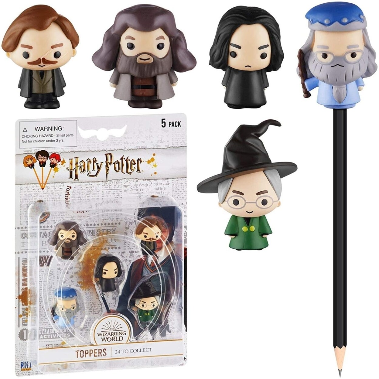 Harry Potter Pencil Toppers 5Pk Rubeus Remus Severus Albus Minerva Pmi International