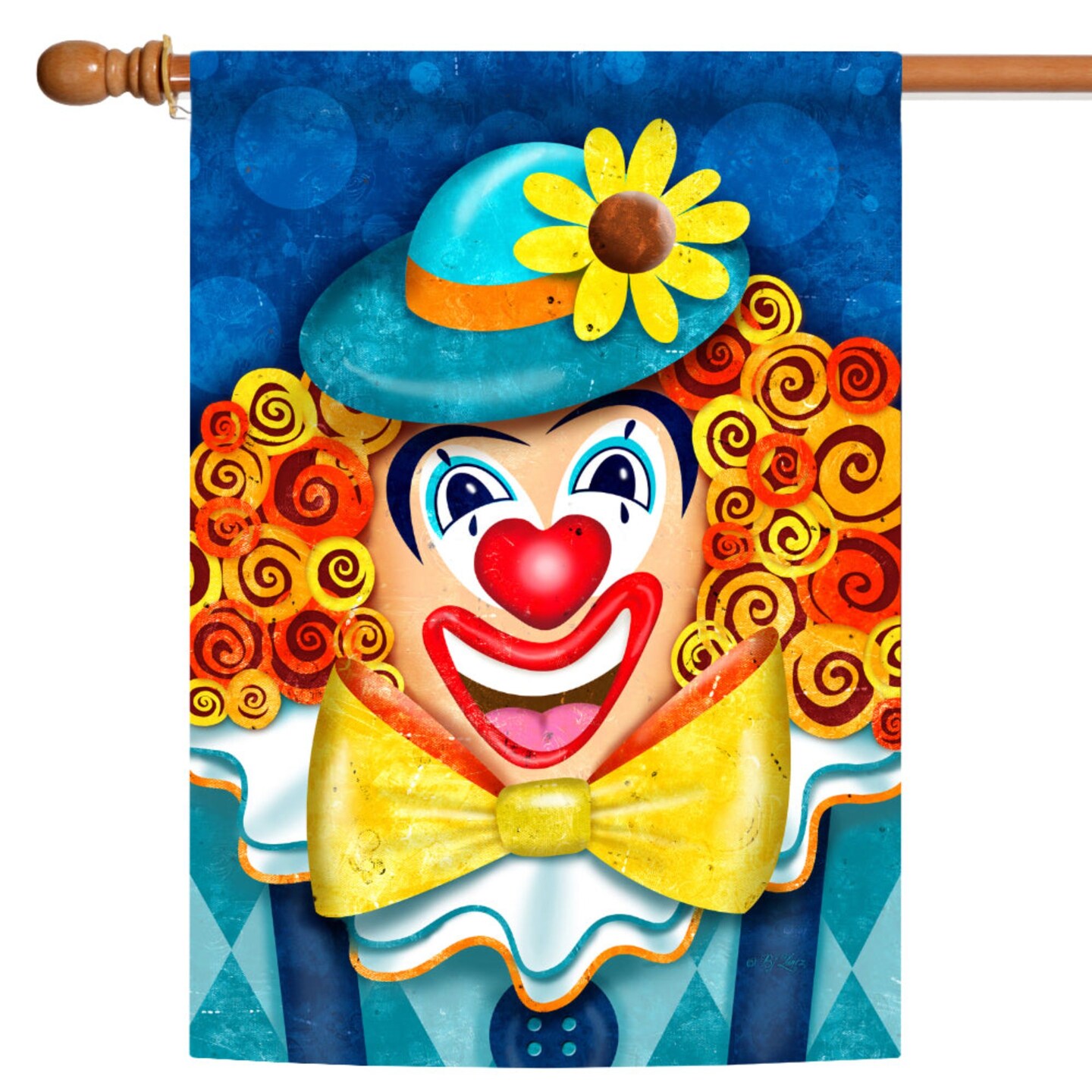 Toland Home Garden Blue and Yellow Clownin' Around Outdoor House Flag ...