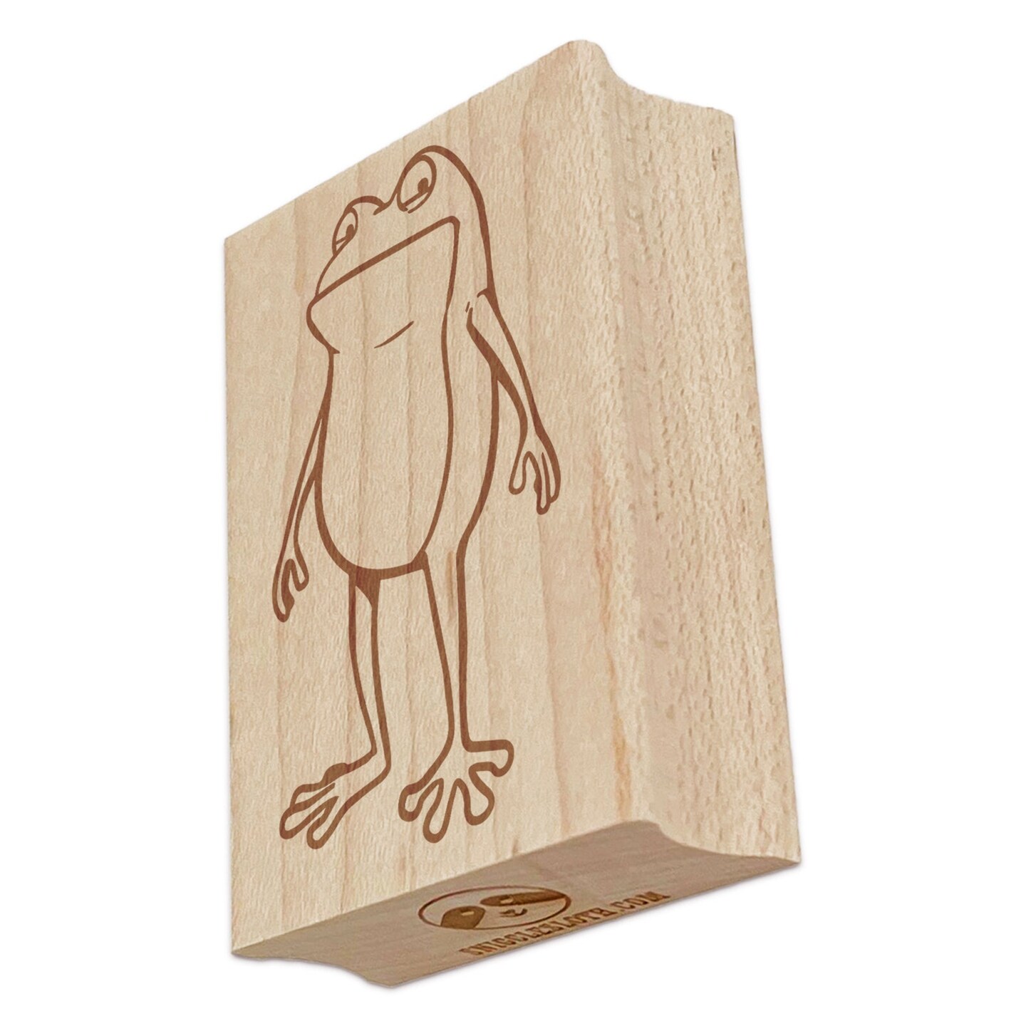 Suspicious Wary Frog Giving Side Eye Rectangle Rubber Stamp for Stamping Crafting