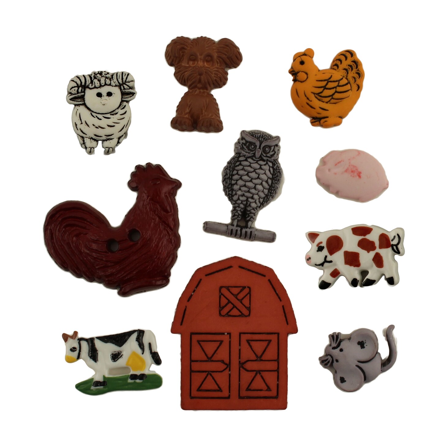 Buttons Galore and More Craft &#x26; Sewing Buttons - Barn Buddies - 30 Buttons