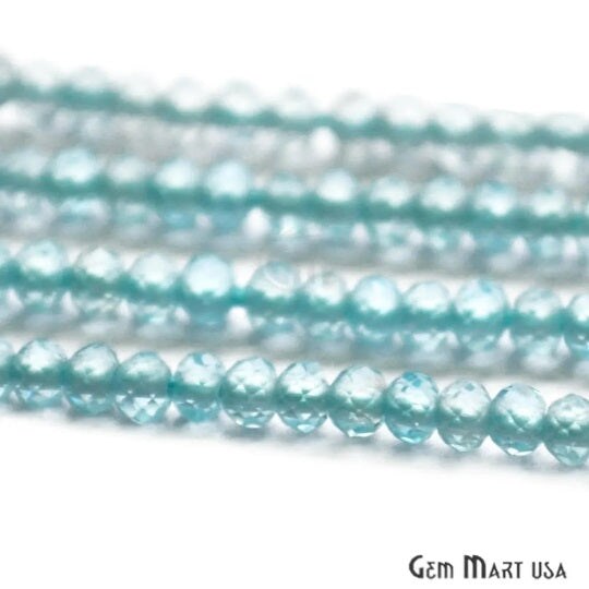 Blue Apatite Rondelle Beads, 12-13 Inch Gemstone Strands, Drilled Strung Nugget Beads, Faceted Round, 2-2.5mm, GemMartUSA (RLBA-70000)