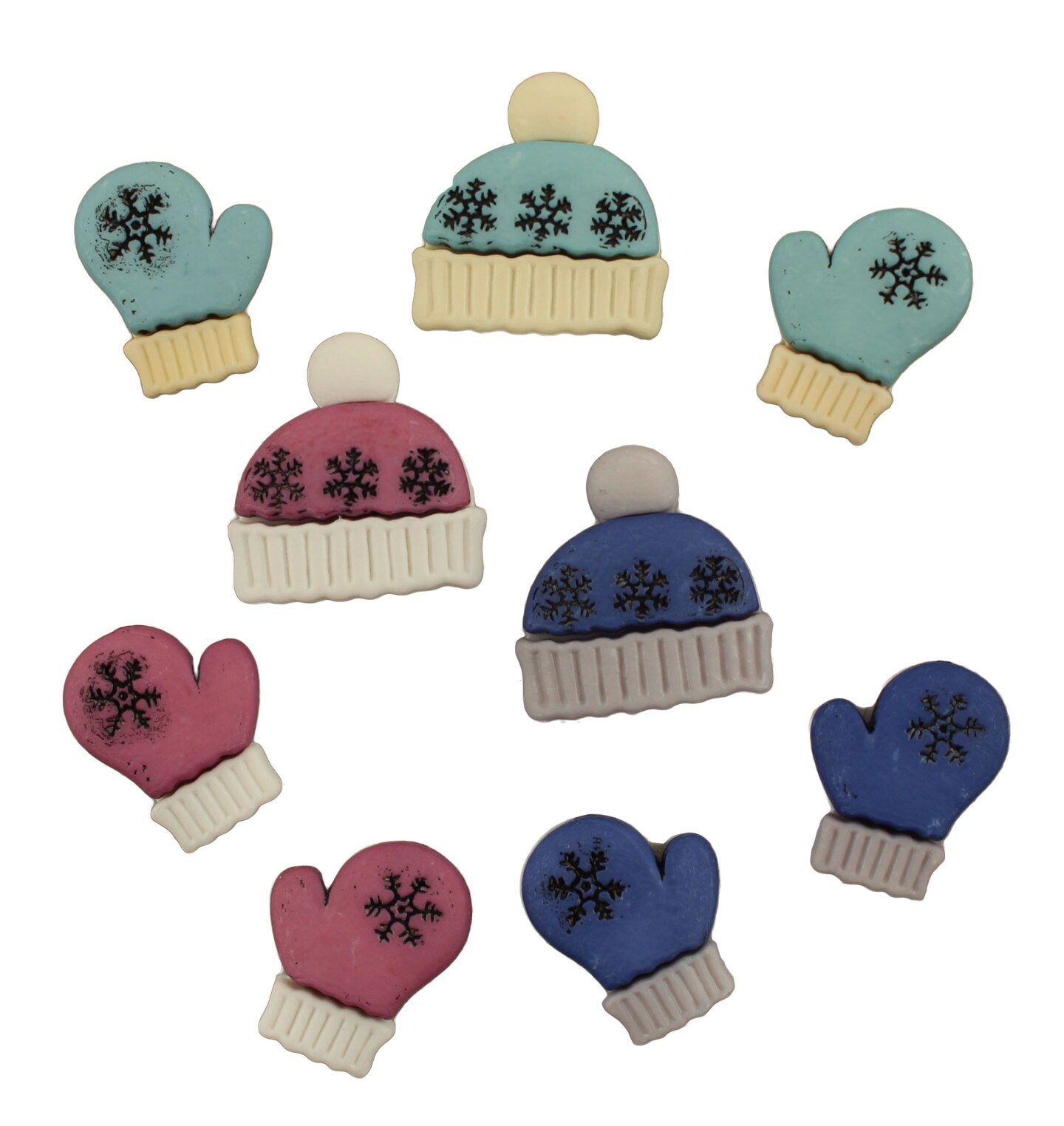 Buttons Galore and More Craft & Sewing Buttons - Winter Woolies - 24 Buttons