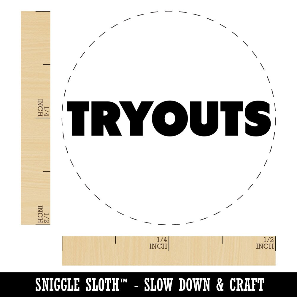 Tryouts Bold Text Sports Rubber Stamp for Stamping Crafting Planners ...