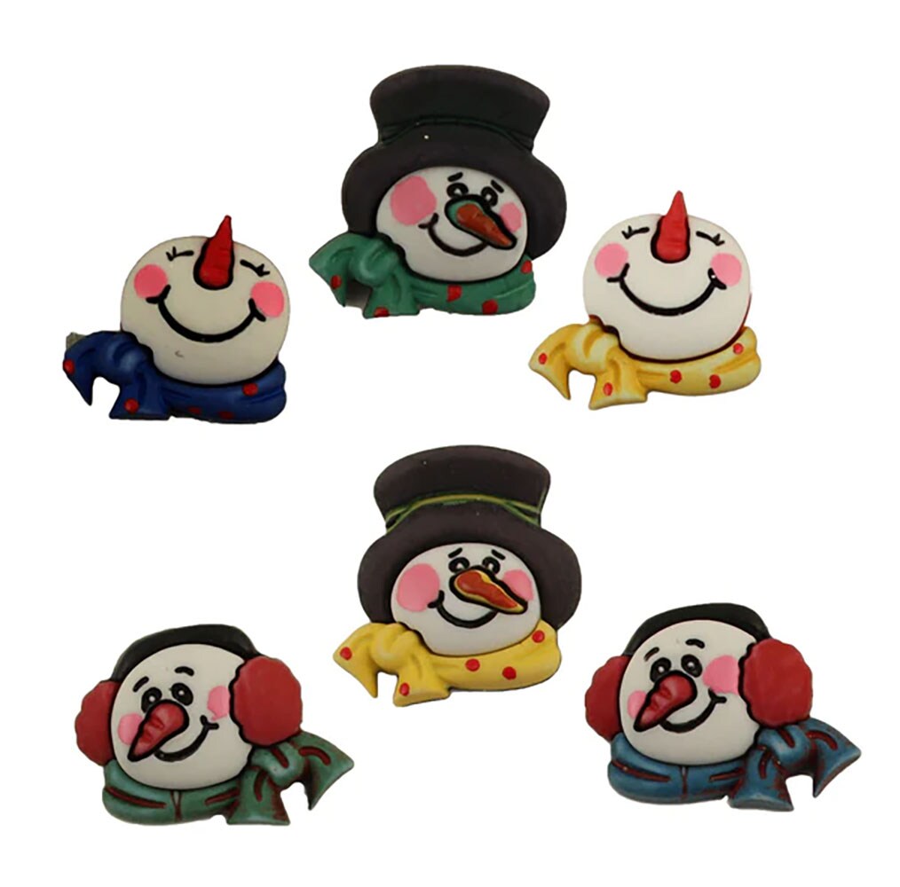 Buttons Galore Novelty Christmas Buttons for Sewing and Crafts - Snowman Medley - 18 Buttons