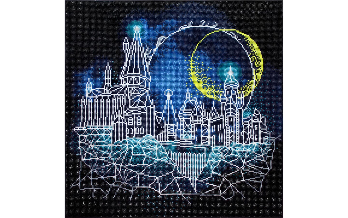 Diamond Painting Kit Advanced Moon Over Hogwarts