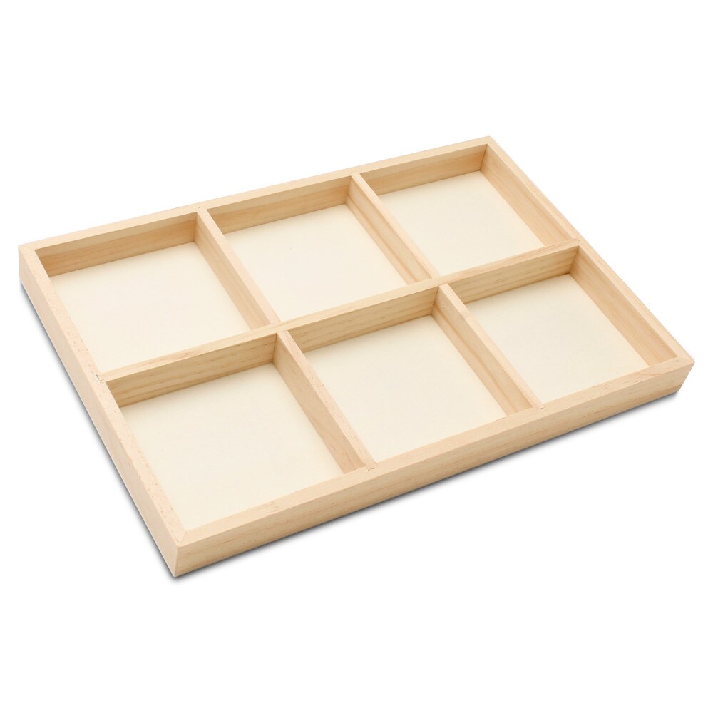 DIY Rectangle Wooden Divided Serving Tray, 12 x 8&#x22;, 6 Sections for Party | Woodpeckers