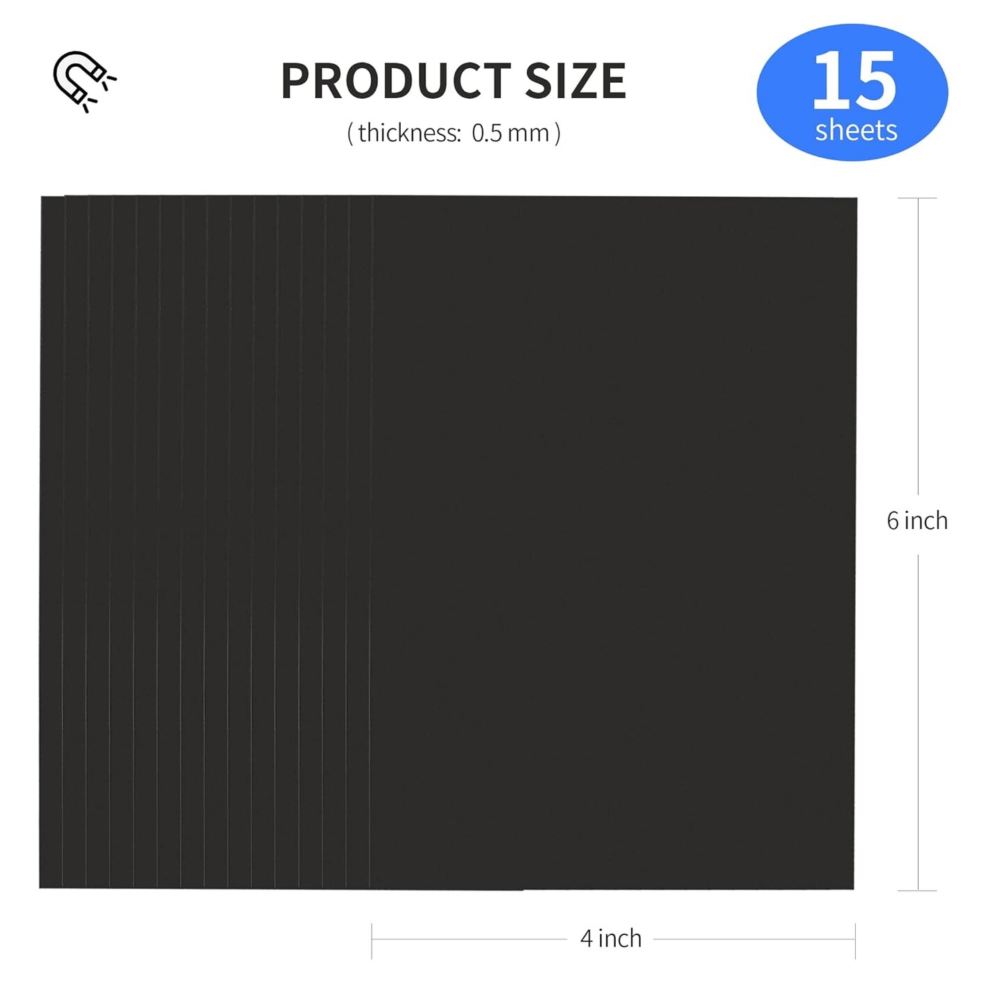 Magnetic Adhesive Sheets 4x6in15 Pack Cuttable Magnetic Sheets 20 Mil Thick for Crafts Making Flexible Magnet Sheets with Adhesive Photos Drawings to Stick