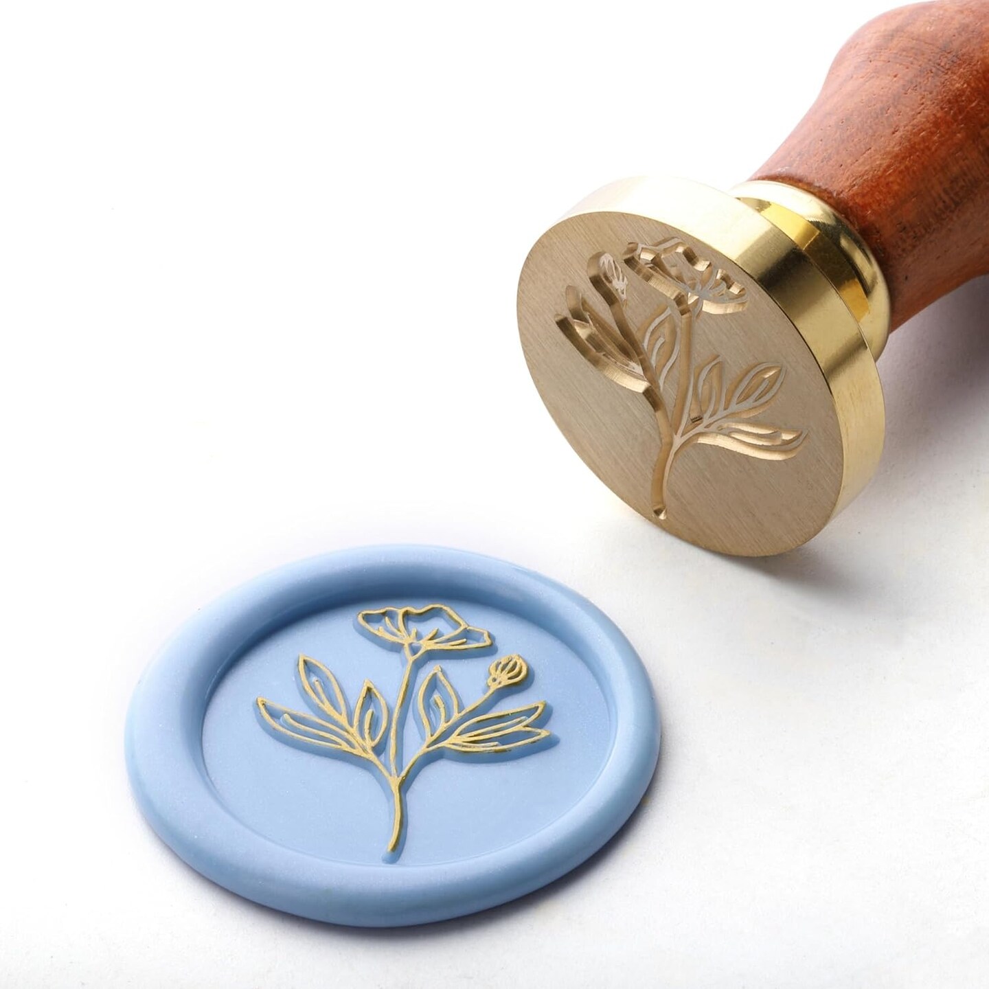 Flower Wax Seal Stamp, Vintage Plant Seal Stamp for Wedding Party Invitations Envelopes Gift Packing