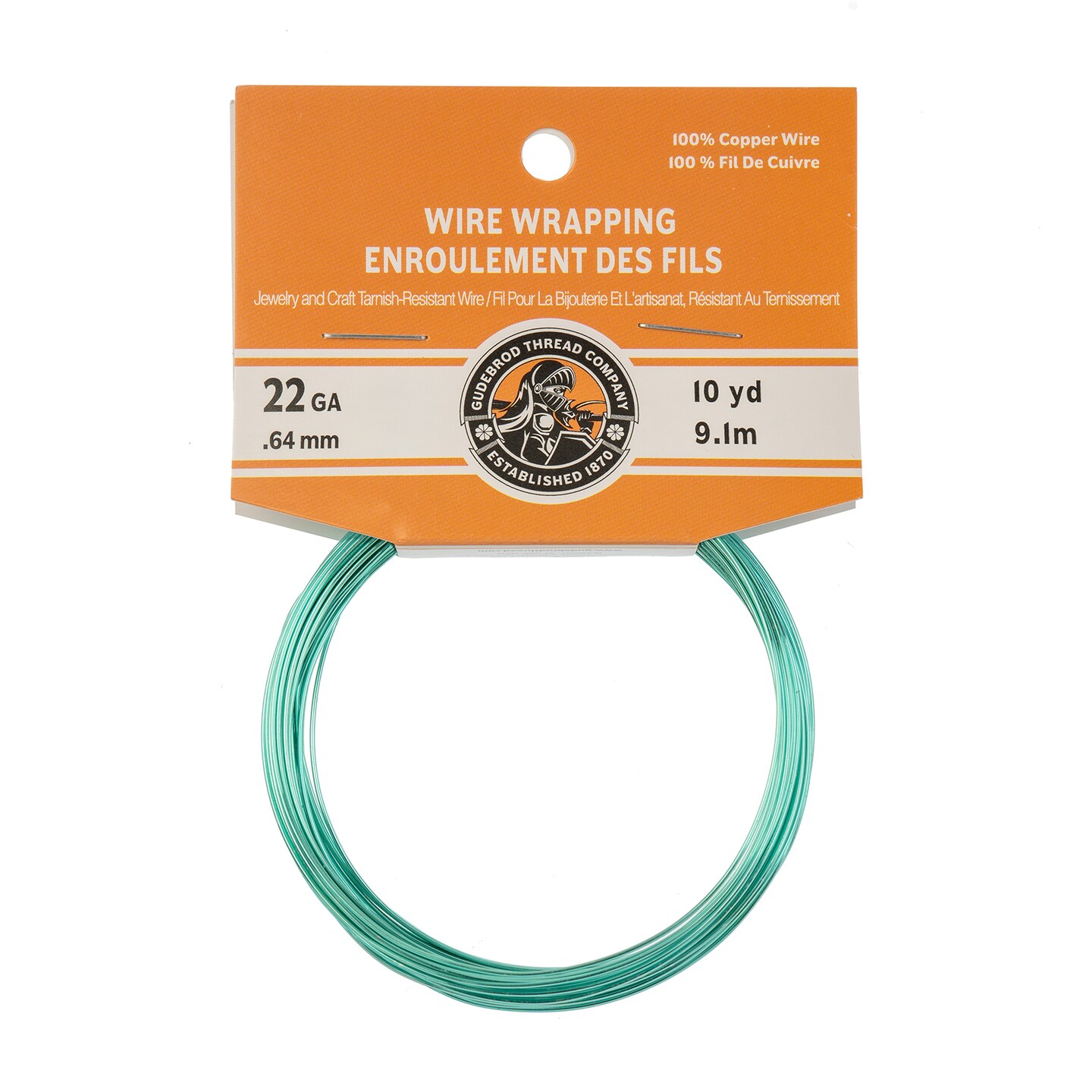 Gudebrod 22 Gauge Non-Tarnish Colored Copper Wire, 30ft. | Made in USA