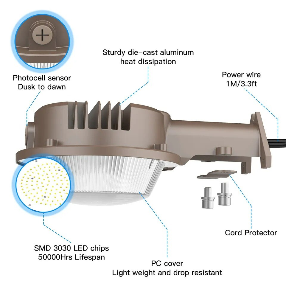 35W LED Barn Light Outdoor Security Yard Light Dusk to Dawn Exterior Flood Light