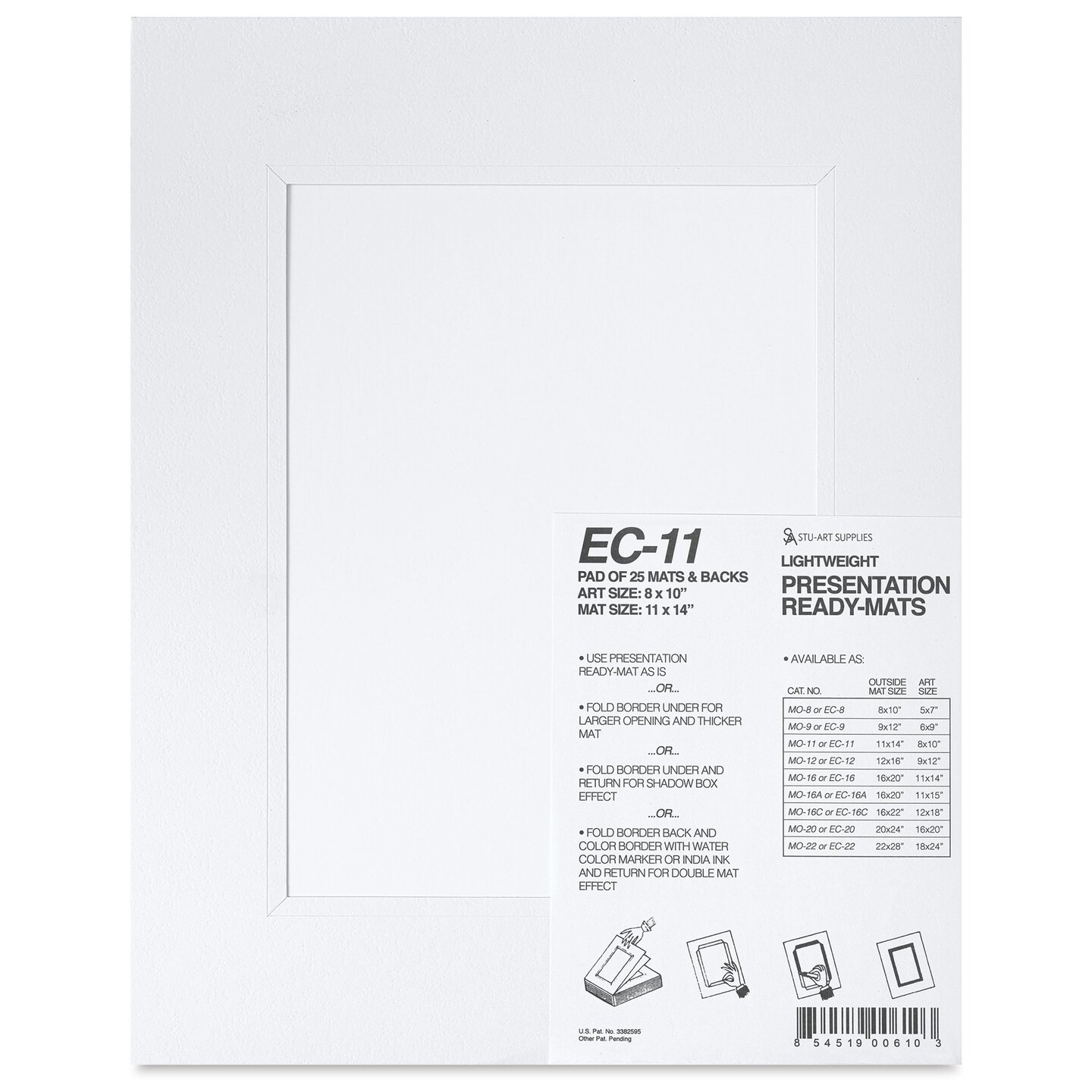 Value Pre-Cut Mats with Backing - 11&#x22; x 14&#x22;, Pkg of 25