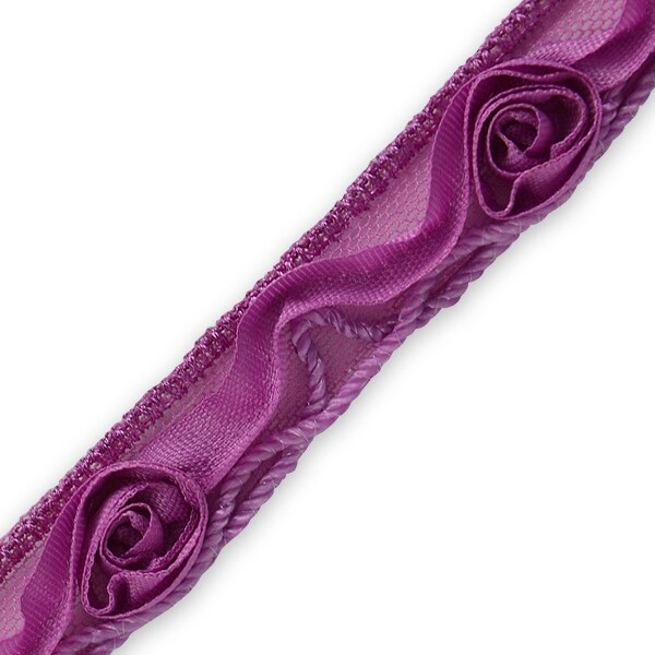 10 yards of Ribbon Rosette w / Small Rosebud Trim | 10 yard cut