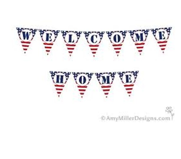 Patriotic Welcome Home Pennant Banner - 2 Pc.