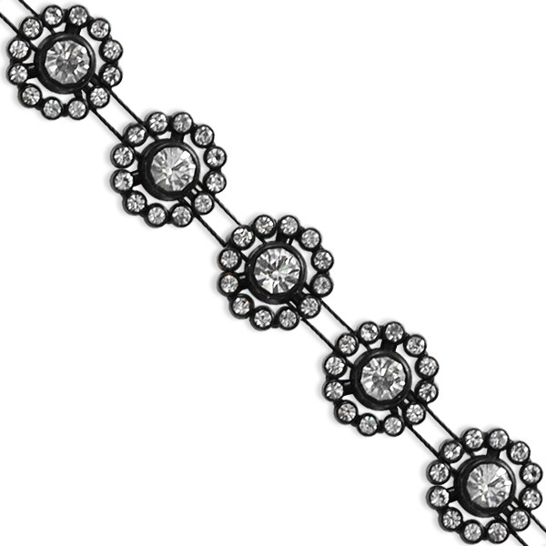 10 yards of Oval Medallion Glass Rhinestone Trim | 10 yard cut
