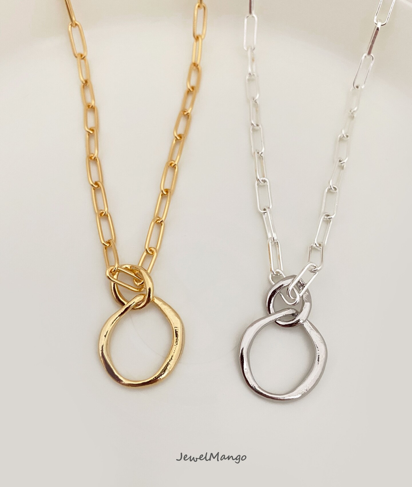 Eyeglasses Chain in Gold Paper Clip, Perfect Layering Link