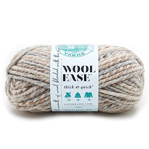 Lion Brand Yarn Wool-Ease Thick & Quick Yarn, Soft and Bulky Yarn for  Knitting, Crocheting, and Crafting, 1 Skein, Fossil