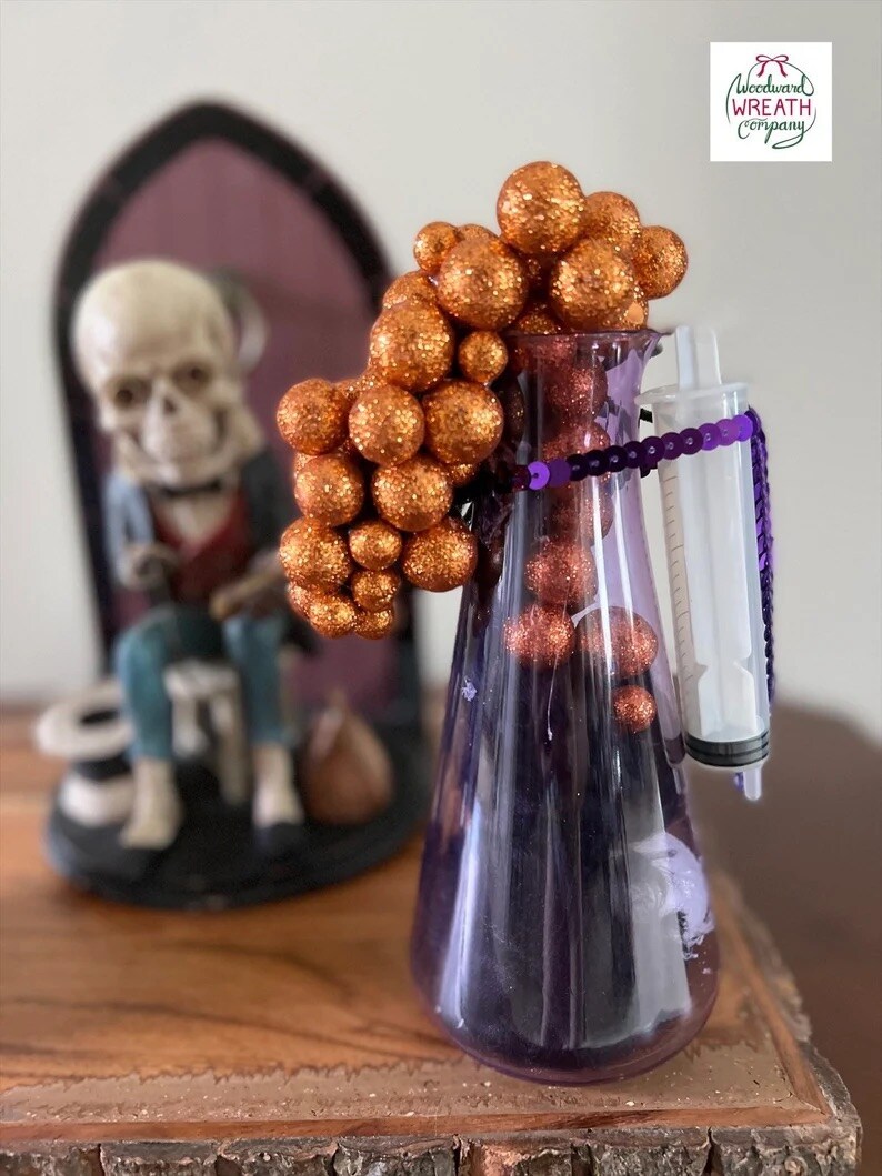 Poison Beakers, Bubbling Beaker, Halloween Poison Decor, Halloween Laboratory, Mad Scientist Decor, Witch Poison, Creepy Laboratory