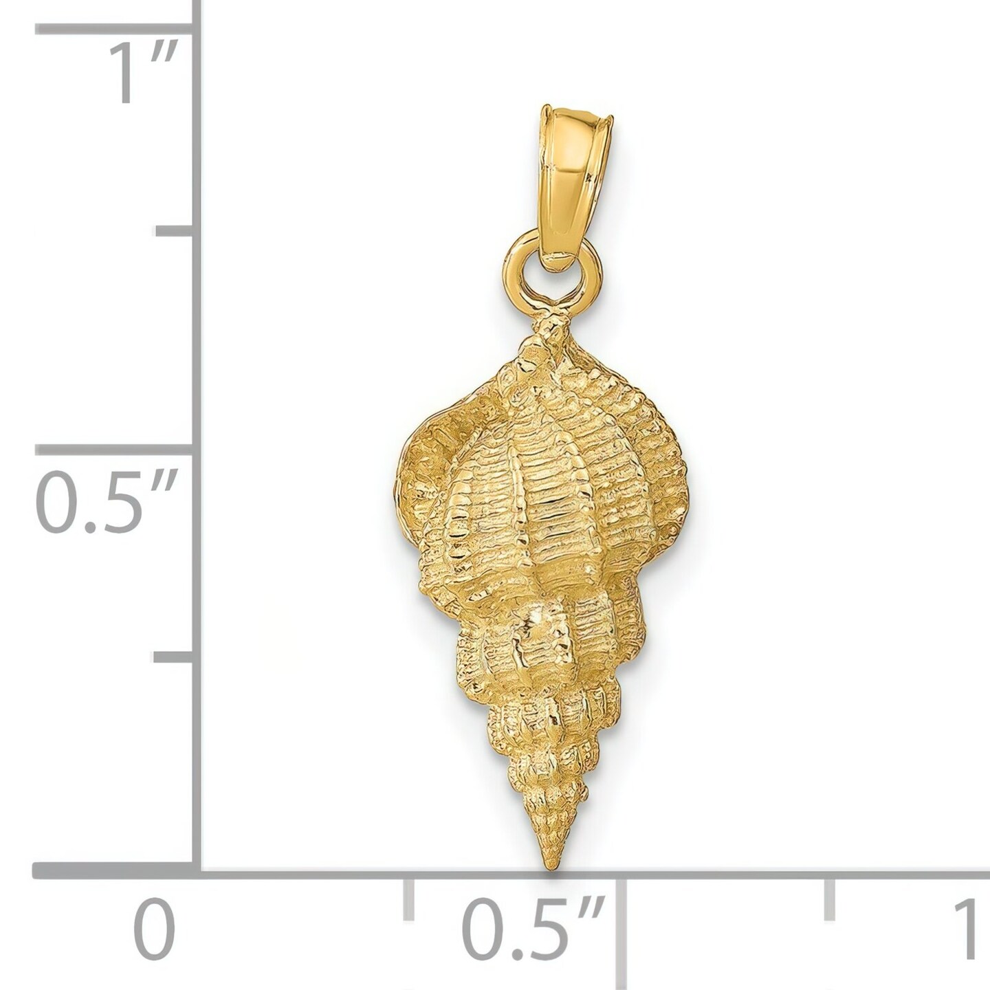 14K Gold Conch Shell Charm Seashell Beach Pendant New 24 X 9mm  Jewerly