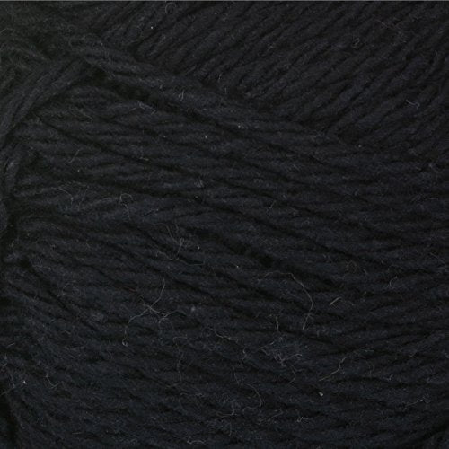 Bernat Handicrafter Cotton Solids Yarn, 1.75 oz, Gauge 4 Medium, 100% Cotton, Black Licorice