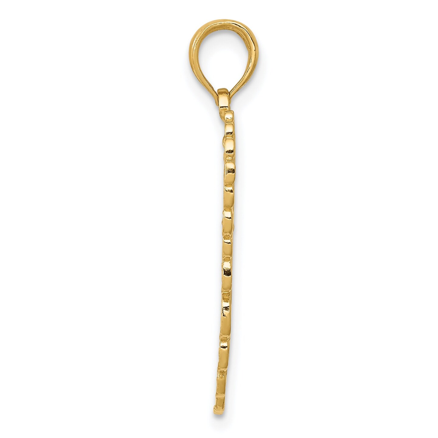 14K Gold Angel Wing Pendant Charm Jewelry 28 x 10 mm