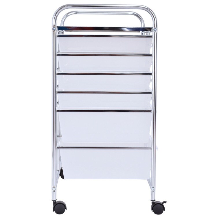 Mobile 12-Drawer Storage Organizer Cart with Ventilated Top Locking Wheels and Sturdy Frame