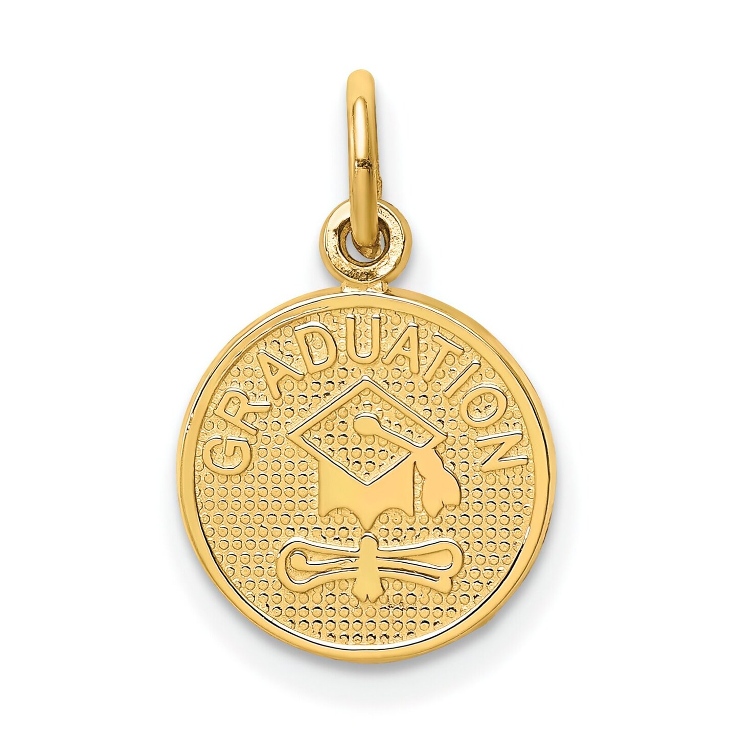 14K Gold Graduation Cap & Diploma Disc Charm Graduate Jewerly 18mm x ...