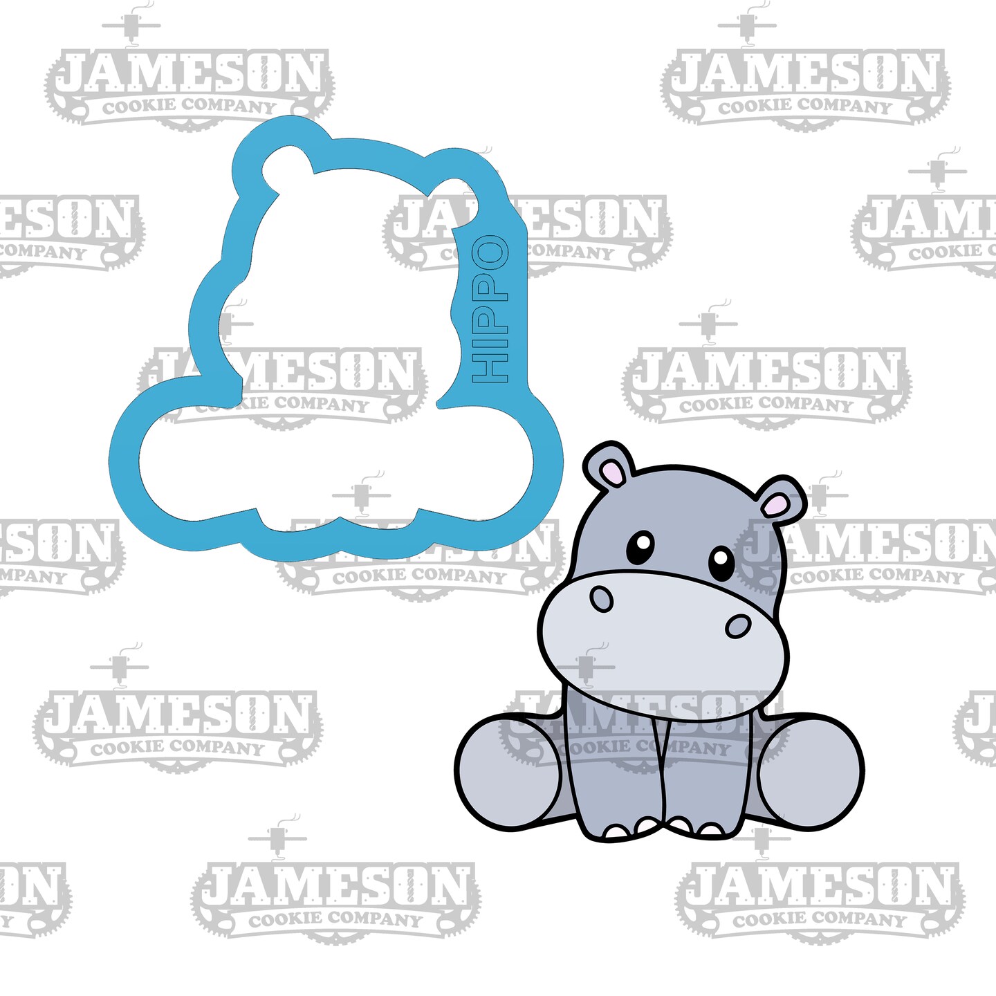 Sitting Hippo Cookie Cutter - Safari Theme, Zoo Animals, Tropic, Jungle