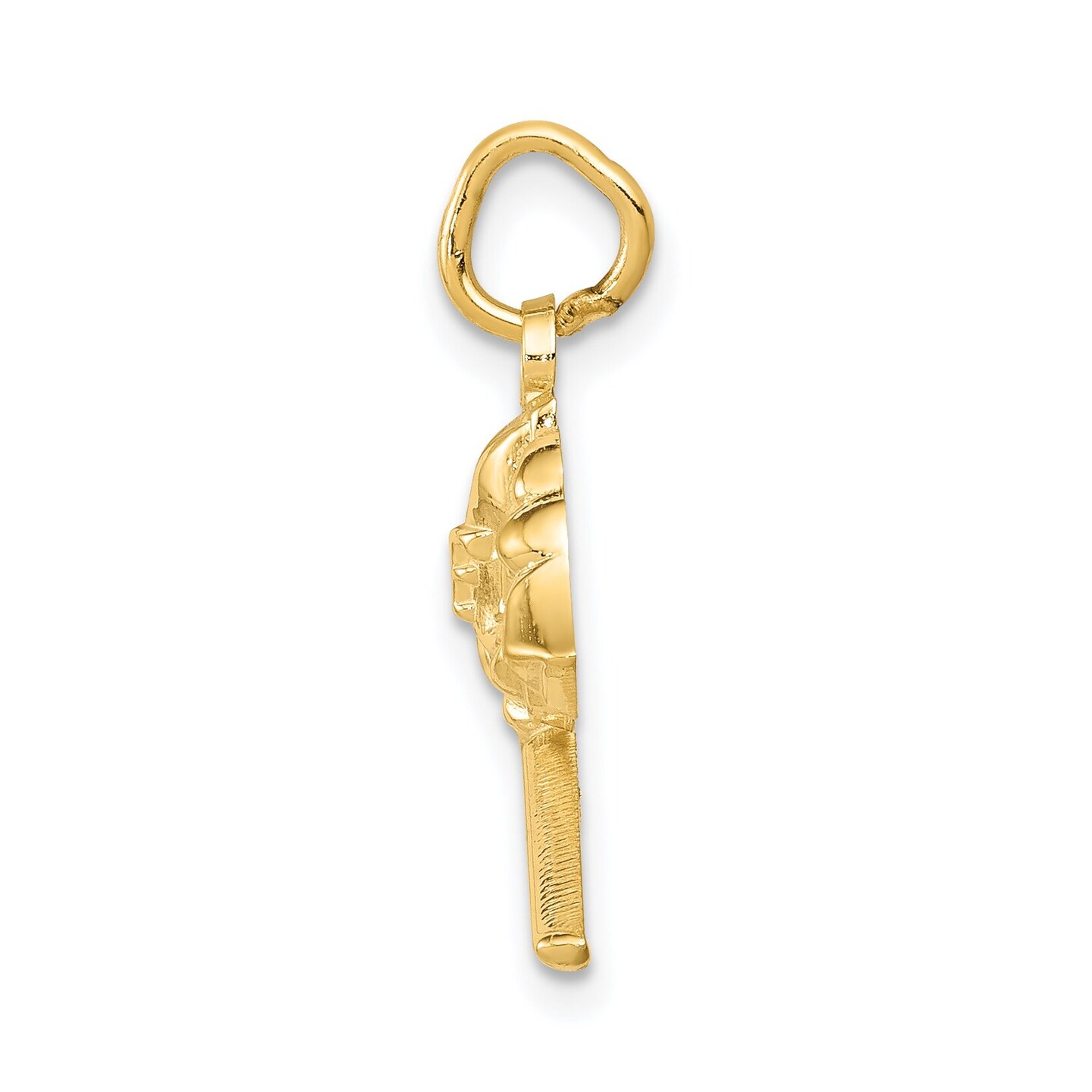 14K Gold Fire Department Charm Pendant Jewelry 20 x 21 mm
