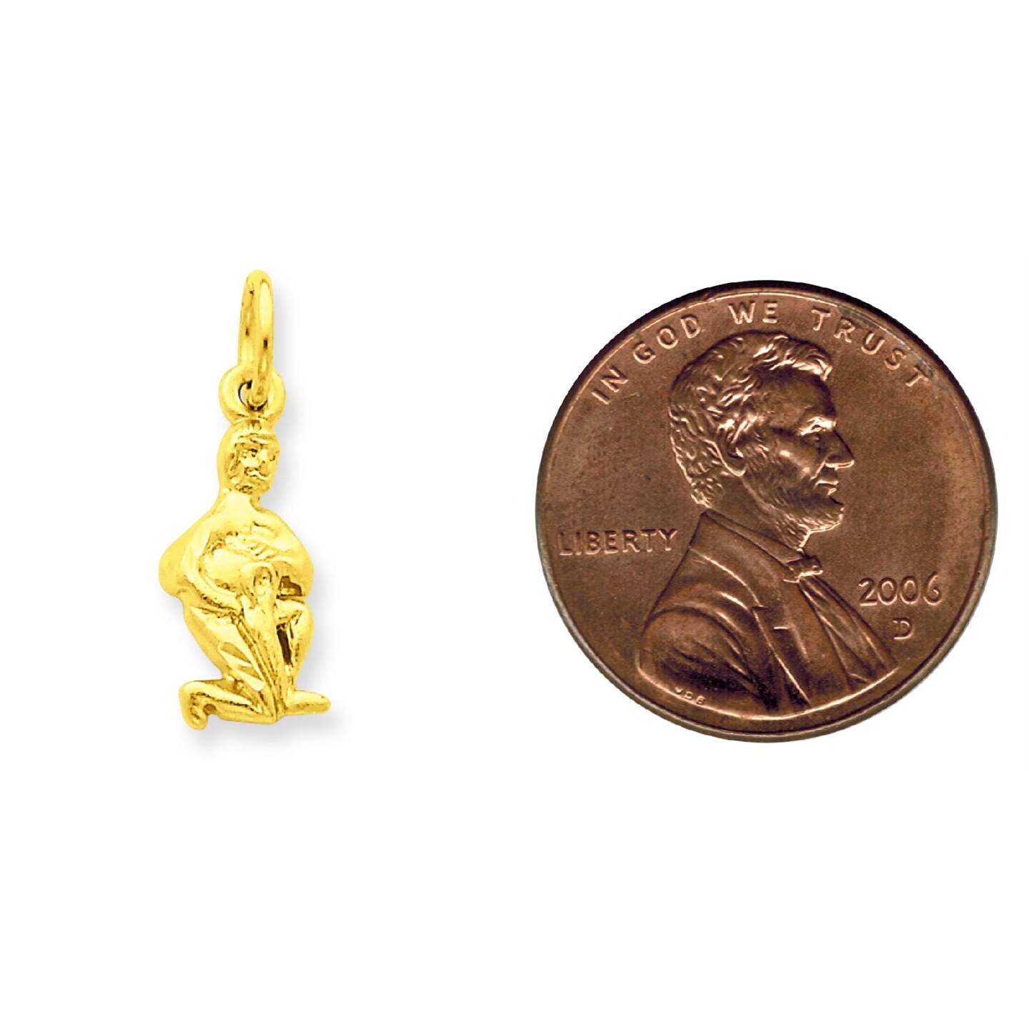 14K Gold Aquarius Zodiac Charm Jewelry FindingKing Astrological 20 X 8mm