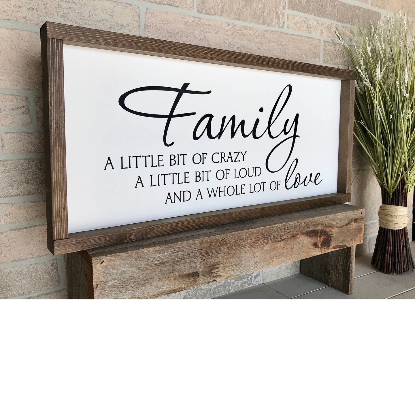 family crazy loud love, wall art, modern farmhouse sign, framed wooden ...