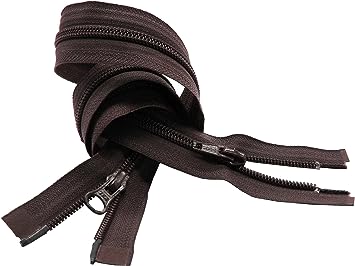36" #5 Coil Nylon Brown YKK Jacket 2-Way Separating Zipper - Color: Brown #570 - Made in The United States (1 Zipper Per Pack)