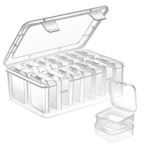Mathtoxyz Small Bead Organizers, 15 Pieces Plastic Storage Cases