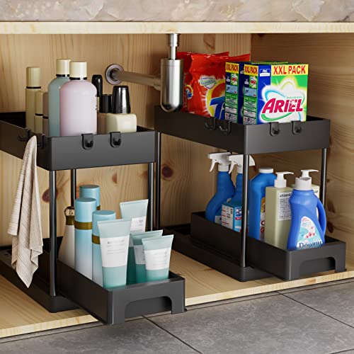 Huggiecart Under Sink Organizers and Storage, 2 Tier kitchen