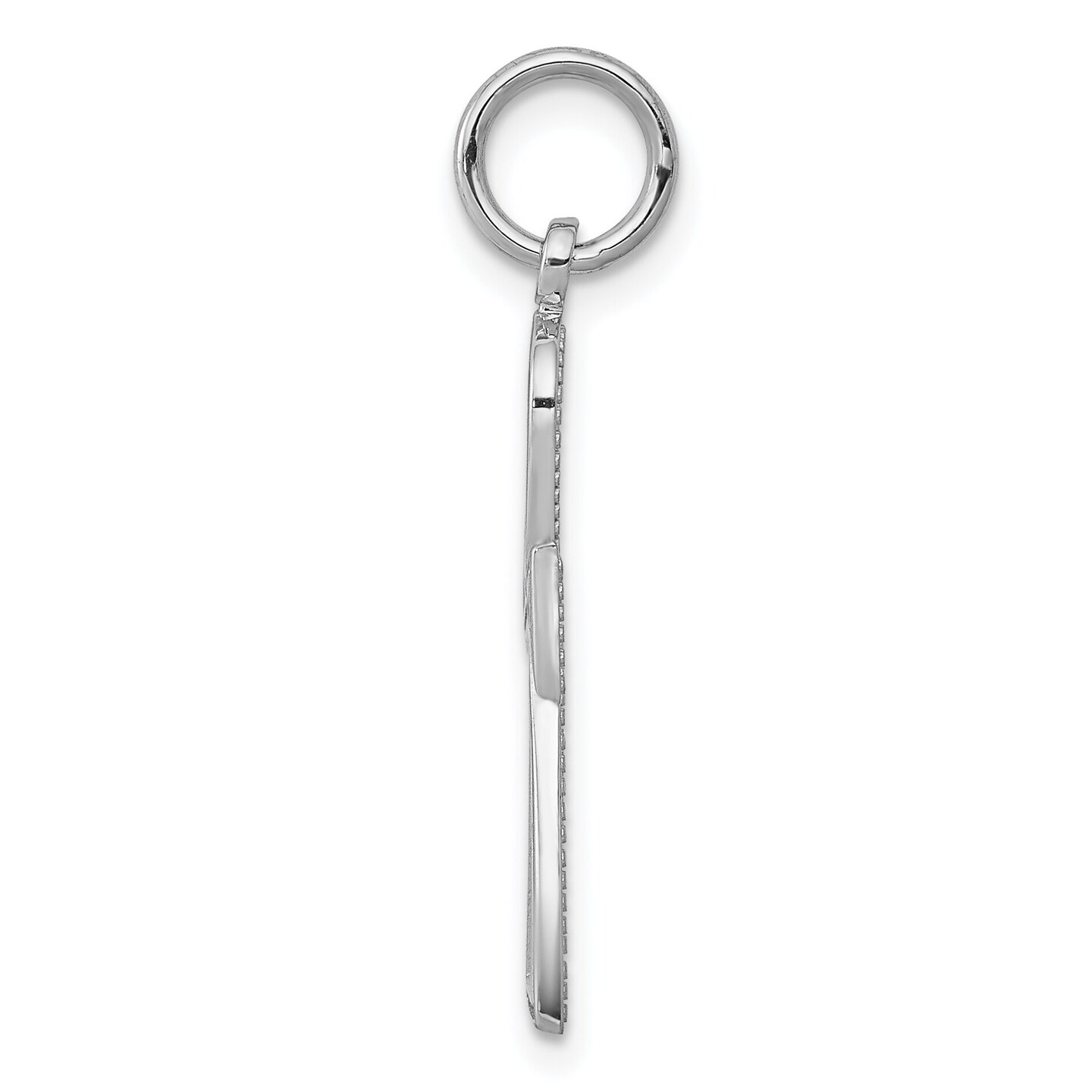 14K White Gold Ankh Charm Pendant Religious Jewelry 27mm x 12mm